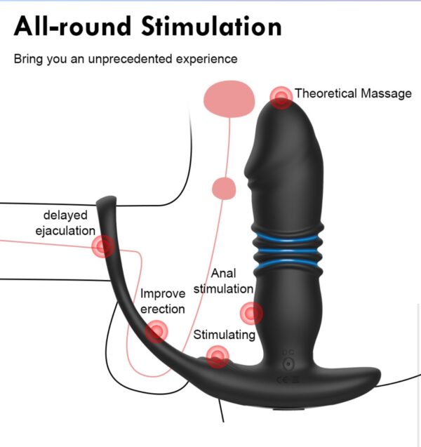 VIP15 Rechargeable Remote-Control Prostate Massager with Dual Ring & Vibration
