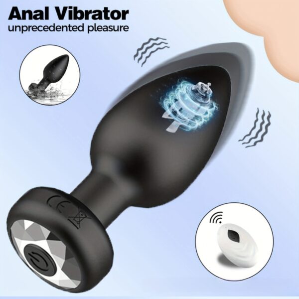 VIP13 Rechargeable Remote-Control Vibrating Metal Plug – 10 Vibration Modes