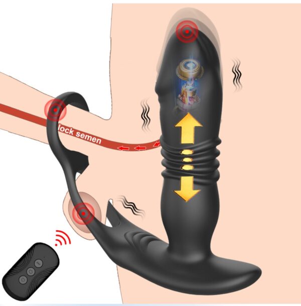 VIP15 Rechargeable Remote-Control Prostate Massager with Dual Ring & Vibration