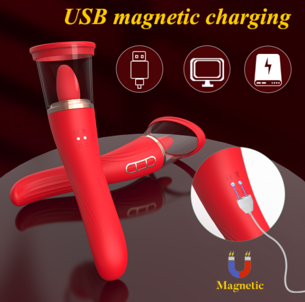 VIP63 Red Suction & Vibrating Massager for Women – Rechargeable Adult Pleasure Toy